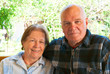 elderly husband and wife at the cottage