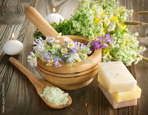 Photo: Natural Herbal Products.Spa cosmetics Natural Herbal Products.Spa cosmetics