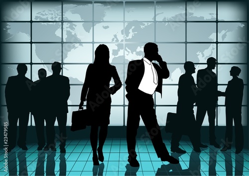 Illustration: Business Cooperation - global business, concept background Business Cooperation - global business, concept background