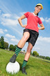 Foto: Frau, Fußball, Himmel Frau, Fußball, Himmel