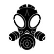 Gas mask stencil isolated over white background Gas mask stencil isolated over white background