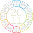 canvas print picture Colorful Circular Calendar 2011