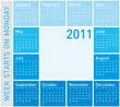 canvas print picture Blue Calendar 2011