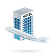 buy flight and hotel web icon