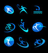 Blue sport icons