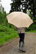 Mädchen Regenschirm Wald