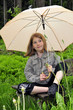 Kind Regenschirm Wald Natur