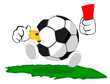 cartoon soccer ball the judge shows the red card cartoon soccer ball the judge shows the red card
