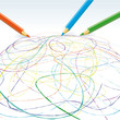 Vector colored pencils drawing lines