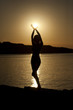 yoga girl on sunset