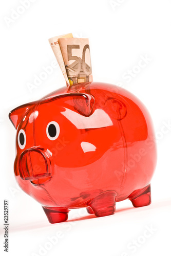 Foto: Sparschwein in rot Sparschwein in rot