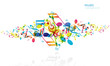 Abstract background with tunes.