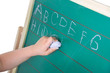 Hand an der Tafel