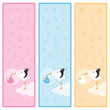 Stork carrying a baby vertical banners