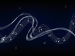 Vector musical notes on a dark background