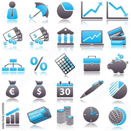 Vektor: economic Blue Icons economic Blue Icons