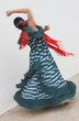 Motion Blurred Shot of Spinning Woman Spanish Flamenco Dancer