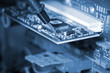 Electronics. Engineer at work Electronics. Engineer at work