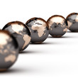 World globes with very shallow depth of field