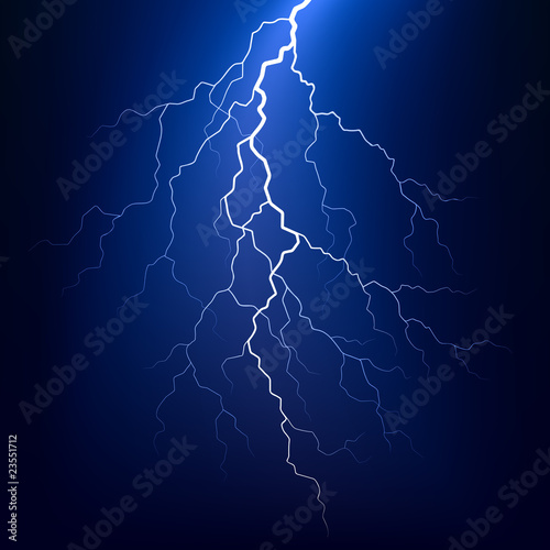 Vector: Lightning bolt at night. Vector. Lightning bolt at night. Vector.