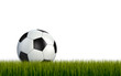 Soccerball on the green grass