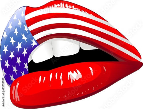 Labbra Sensuali Bandiera Stati Uniti-USA Flag Sensual Lips