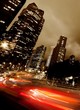 Fast moving cars at night