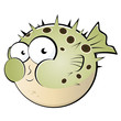 kugelfisch cartoon lustig fisch maskottchen