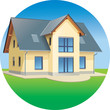 Modern prefabricated family house, vector illustration Modern prefabricated family house, vector illustration