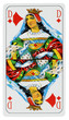 carte dame de carreau, fond blanc