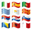 Wavy flags set - Southern Europe Wavy flags set - Southern Europe
