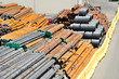 Warehouse steel pipe in the port Warehouse steel pipe in the port