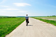 The man goes away on the road The man goes away on the road