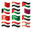 Wavy flags set - Middle East Asia