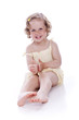 bright picture of baby girl on white bright picture of baby girl on white