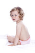bright picture of baby girl on white bright picture of baby girl on white