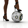Frauenbeine mit Fussball