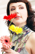 Woman with flowers