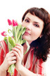 Woman with tulips