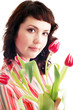 Woman with tulips