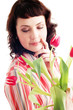 Woman with tulips