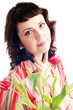 Woman with tulips