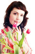 Woman with tulips