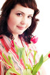 Woman with tulips
