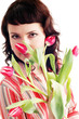 Woman with tulips