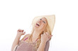Beautiful Woman with hat smiling Beautiful Woman with hat smiling
