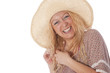 Beautiful Woman with hat smiling Beautiful Woman with hat smiling