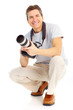 man with a photo camera