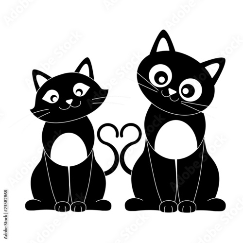 dibujos gatos enamorados