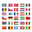 pencil drawed world flags vector
